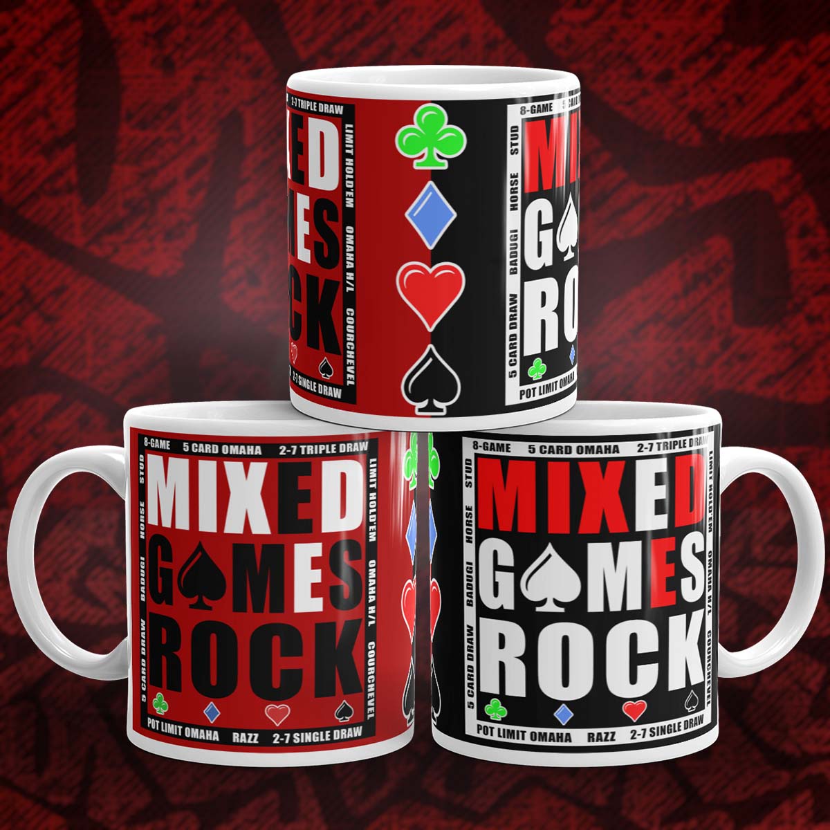 Mixed Games Rock Poker Mug