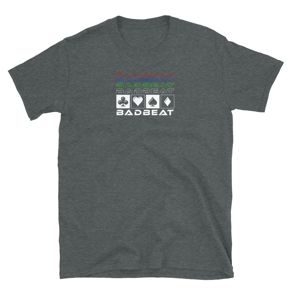 4 Colour Deck Poker T-Shirt-Dark Heather