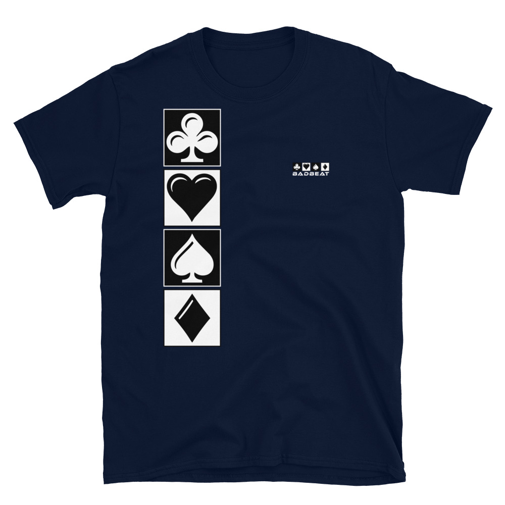 Four Suits Poker T-Shirt-Navy