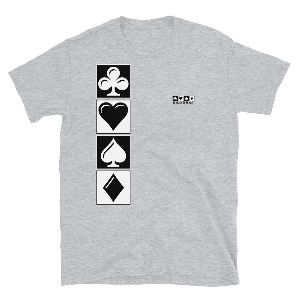 Four Suits Poker T-Shirt-Sports Grey