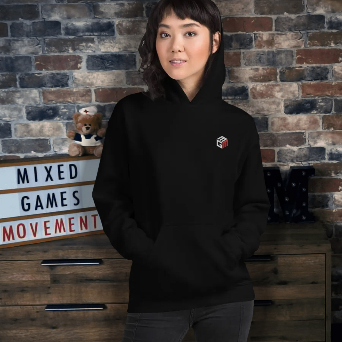 Mixed Games Movement Embroidered Poker Hoodie - Female Feature