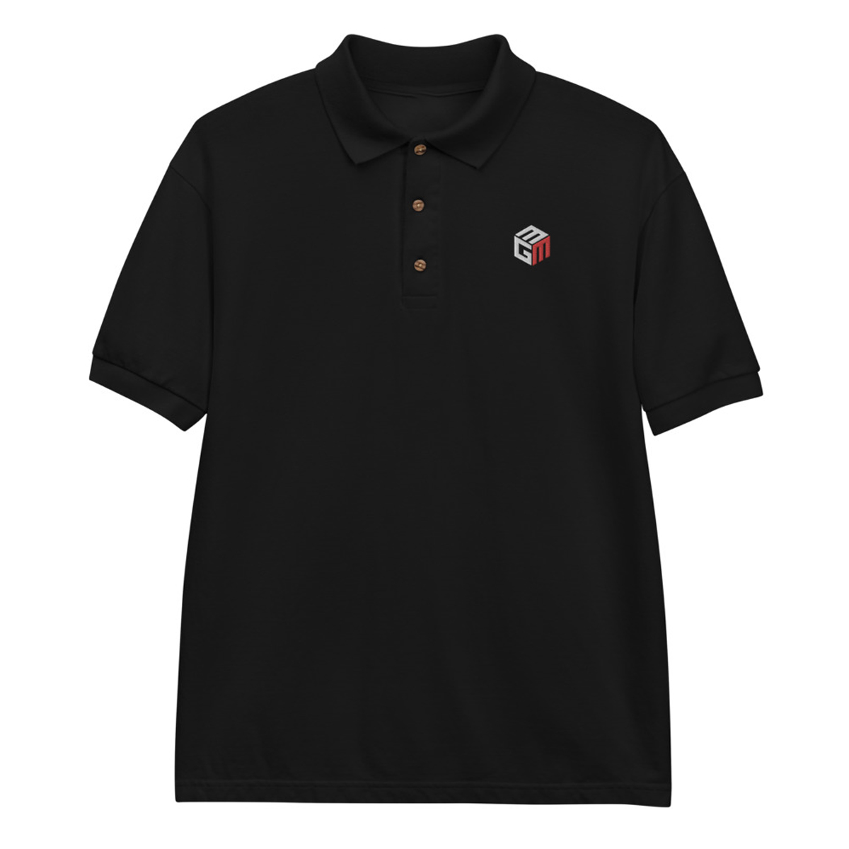 Mixed Games Movement Embroidered Poker Polo Shirt-Black