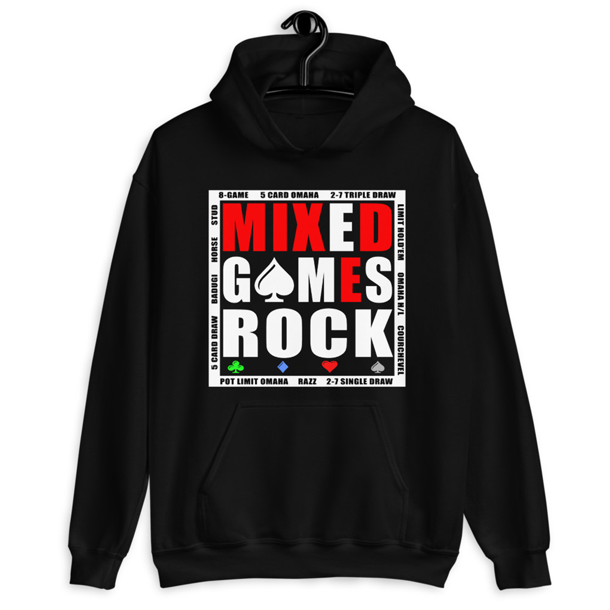 Mixed Games Rock Poker Hoodie-Black