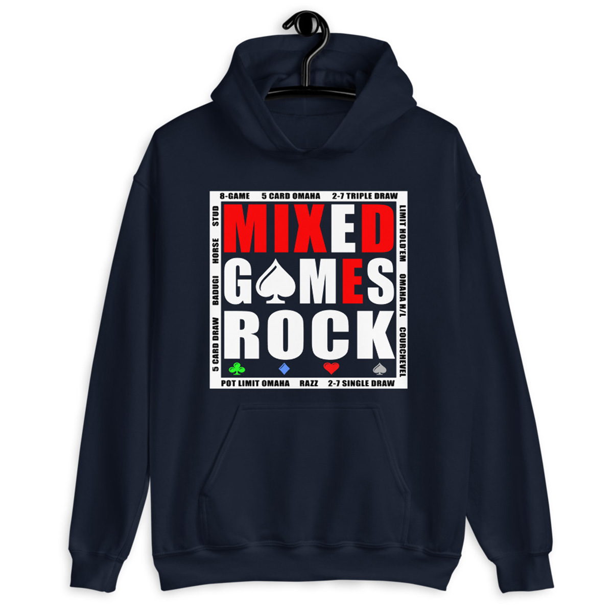 Mixed Games Rock Poker Hoodie-Navy