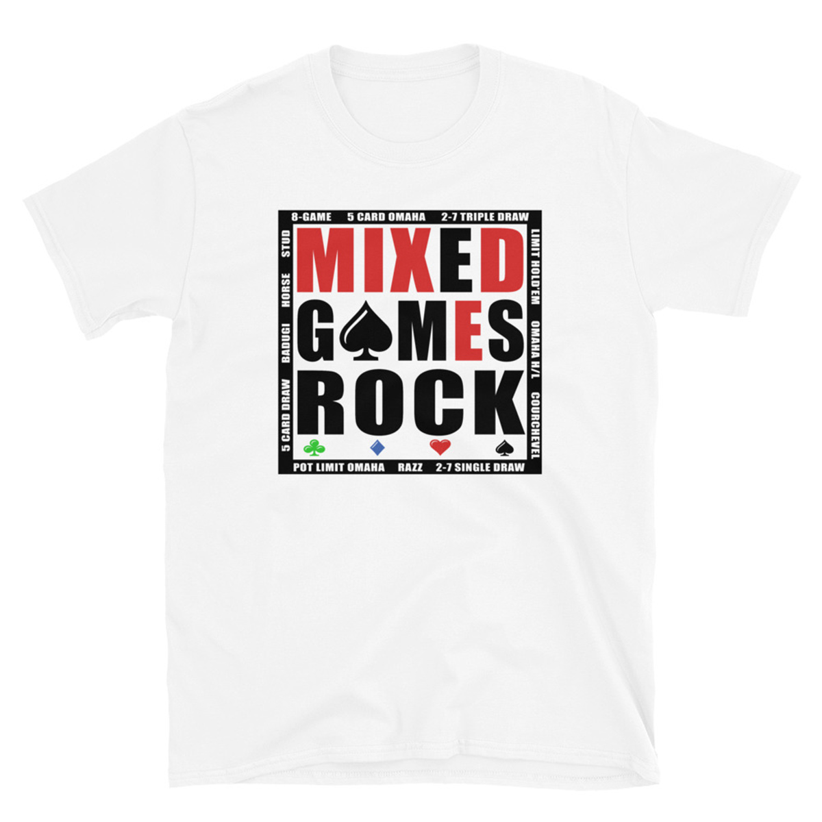 Mixed Games Rock Poker T-Shirt - White