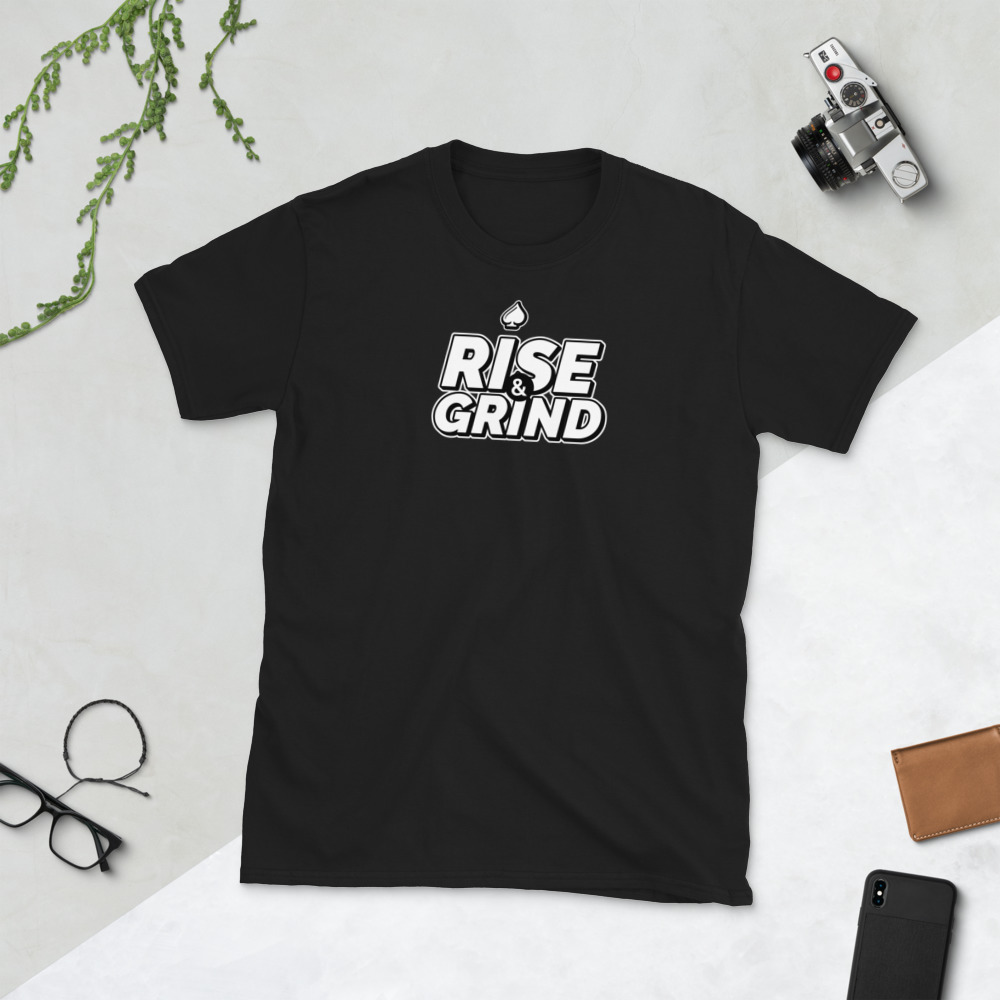 Rise and Grind Poker T-Shirt-Black