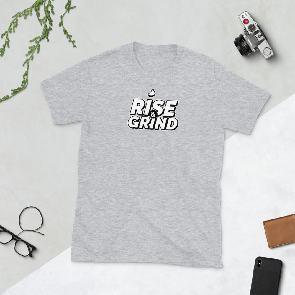 Rise and Grind Poker T-Shirt-Sports Grey