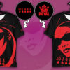 Black widow Poker T-Shirt - Sleeve Detail