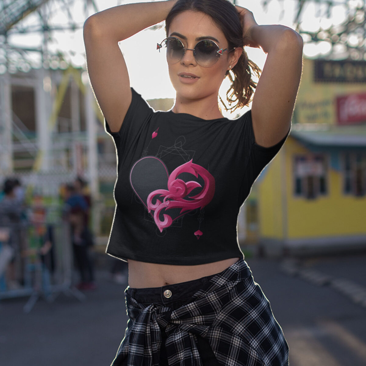 All Heart Crop Poker Tee Mockup